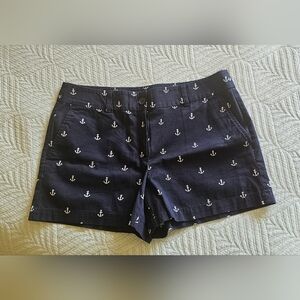 LOFT Dark Blue Anchor Print Women's Shorts